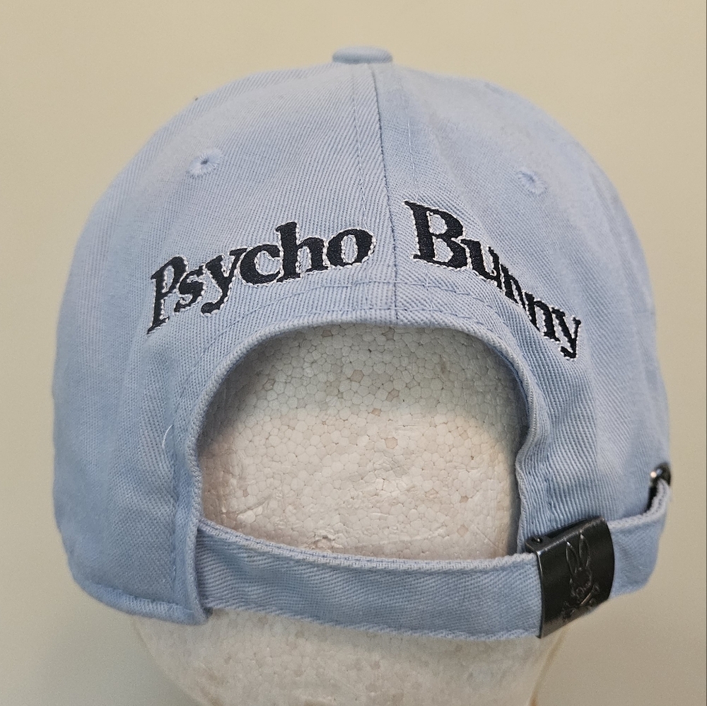 Psycho Bunny Baseball Cap Hat  Adjustable Light Blue Pre-Owned One Size Fits Mos - Picture 2 of 8